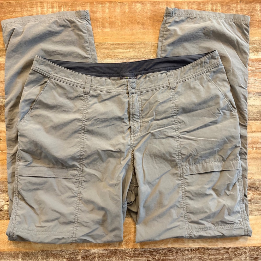ExOfficio Sol Cool Nomad Roll Up Hiking Pants Womens 16 Gray Nylon Gorpcore